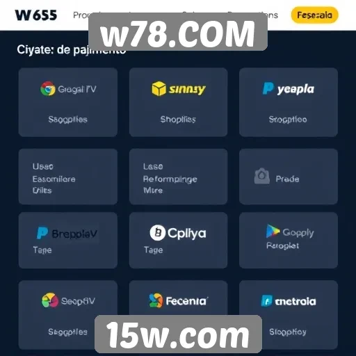 Plataformas de pagamento disponíveis no w78.COM